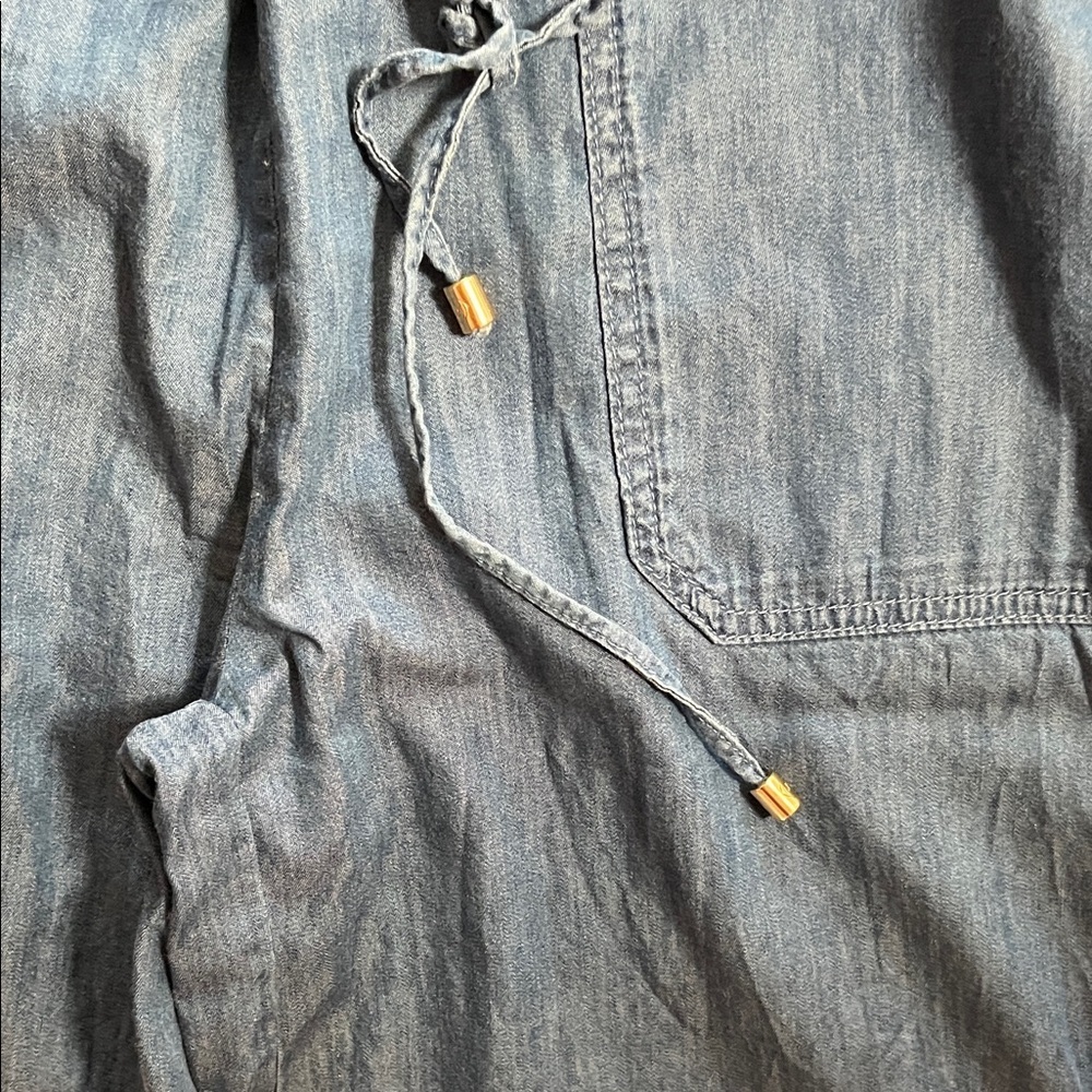 Micheal Kors Denim Chambray Soft Tie Waist Denim Size S/P - Picture 4 of 5